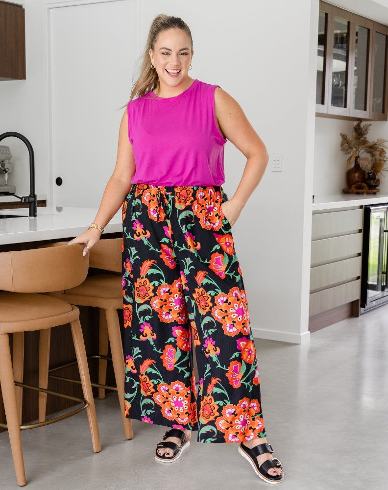 Darcy Pants - Sunset Garden – Freez Clothing