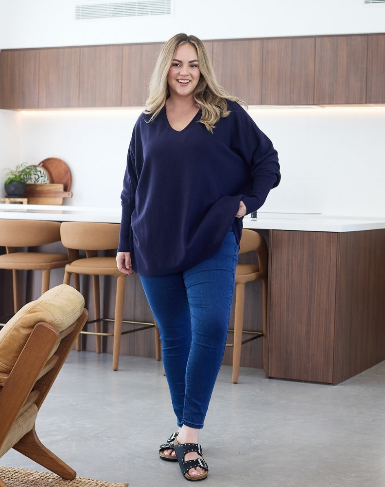 Amy-V-Neck-Knit-Navy-Drop-Shoulder