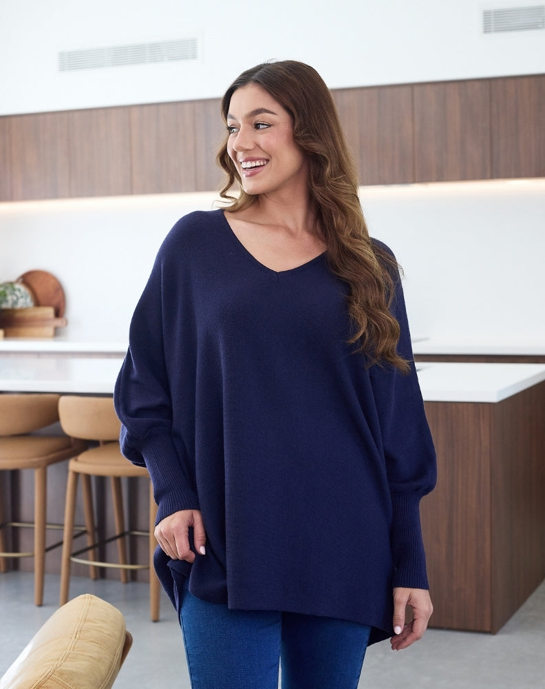 Amy-V-Neck-Knit-Navy-Front