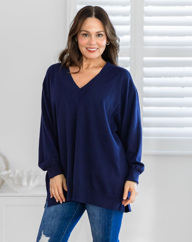 Angel-V-Neck-Knit-Navy-Front