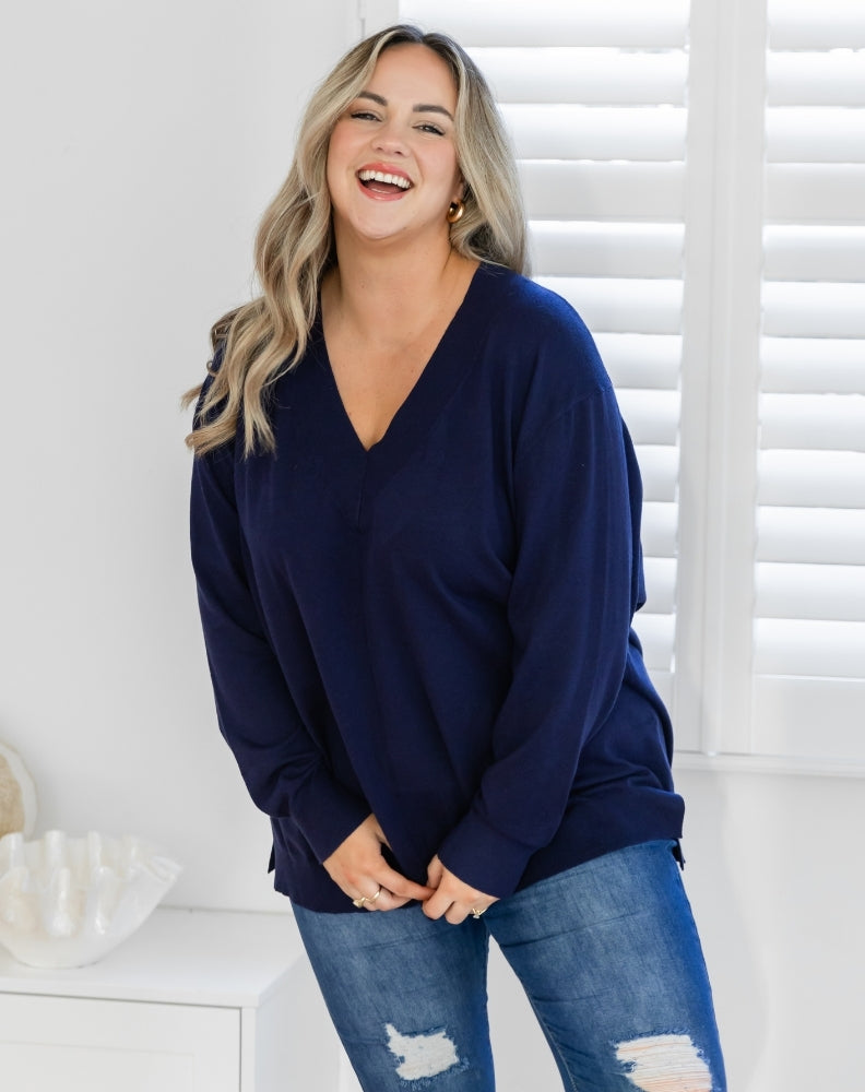 Angel-V-Neck-Knit-Navy-Lightweight