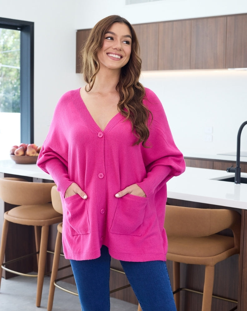 Bella-Button-Knit-Magenta-Pocket