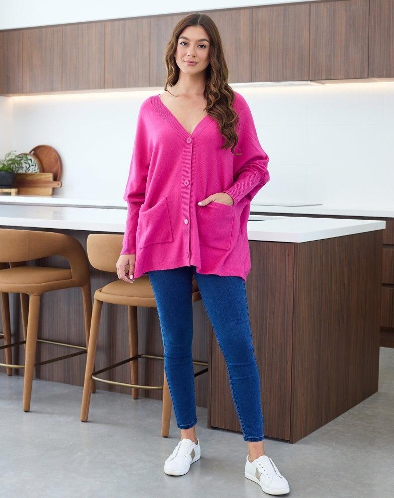 Bella-Button-Knit-Magenta-Pockets