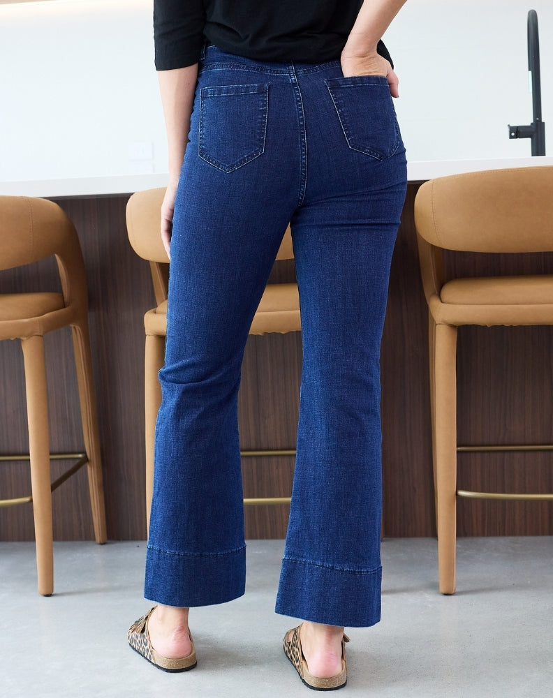 Flared-Denim-Jeans-Back