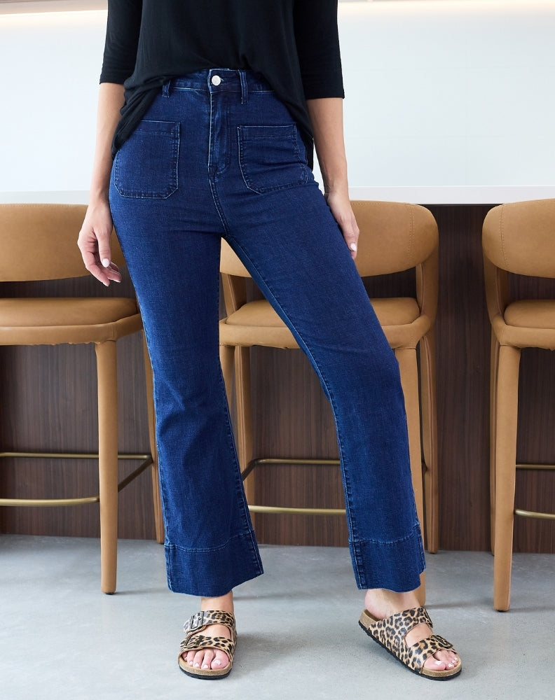 Flared-Denim-Jeans-Front