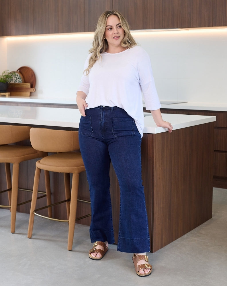 Flared-Denim-Jeans-Size16