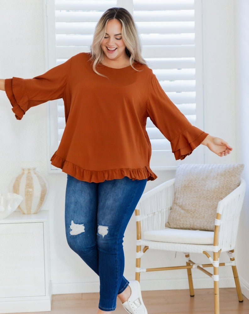 Freez-Felicity-Top-Tan-Frill-Sleeves
