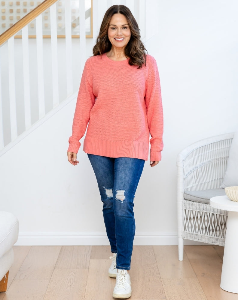 Freez-Maple-Waffle-Knit-Coral