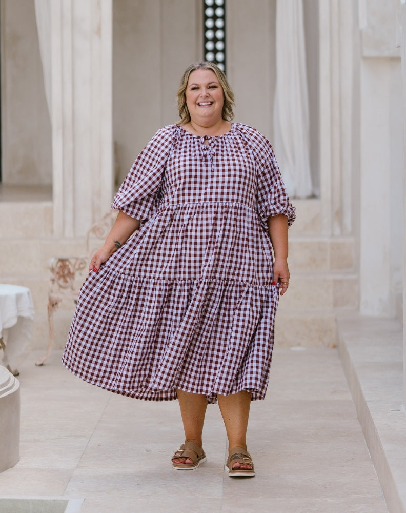 Chocolate-Gingham-Dress