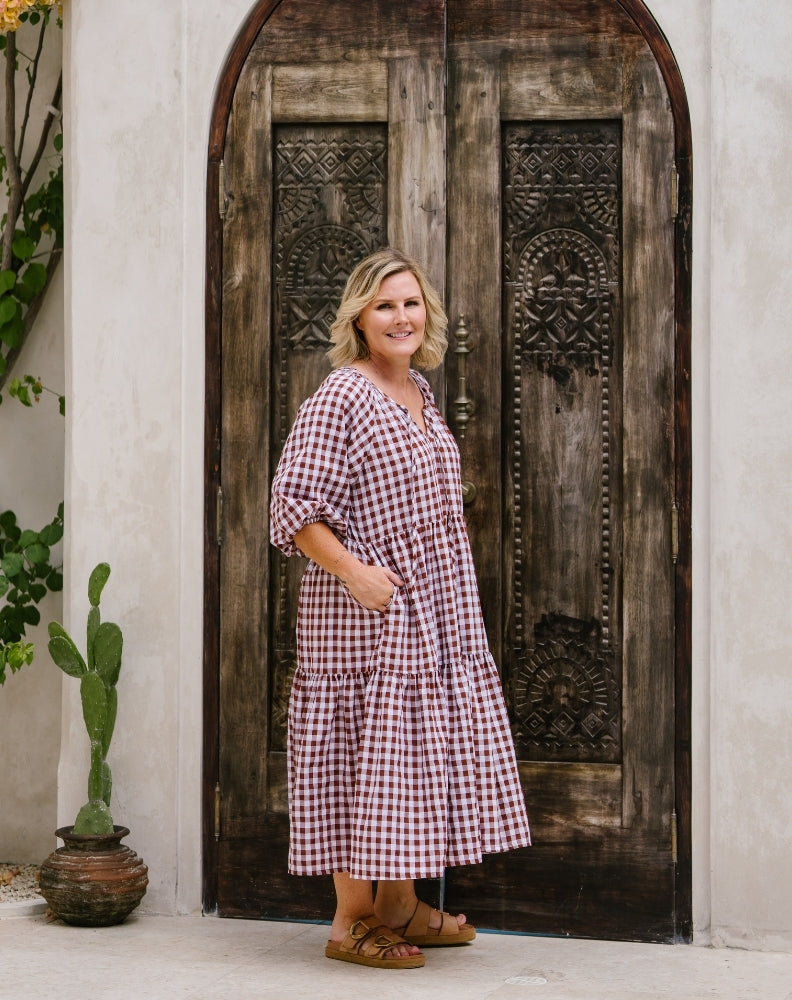Chocolate-Gingham-Dress