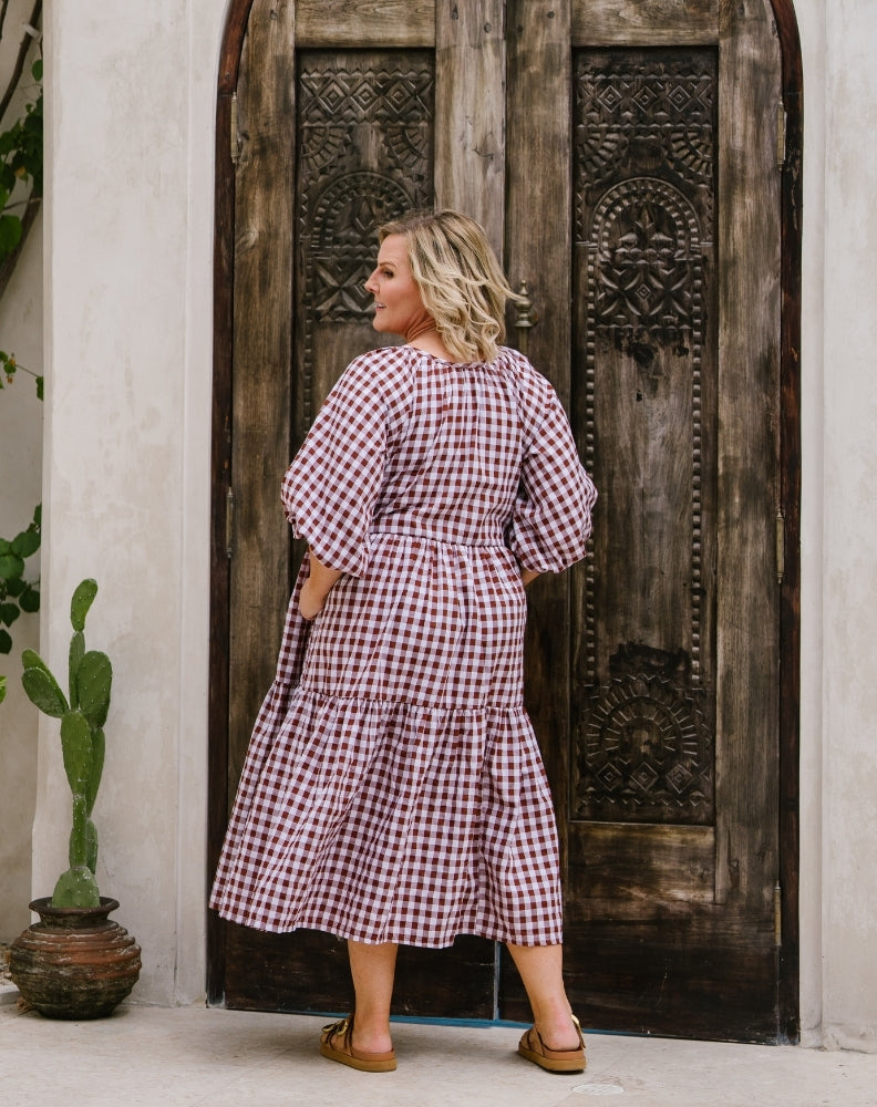 Chocolate-Gingham-Dress