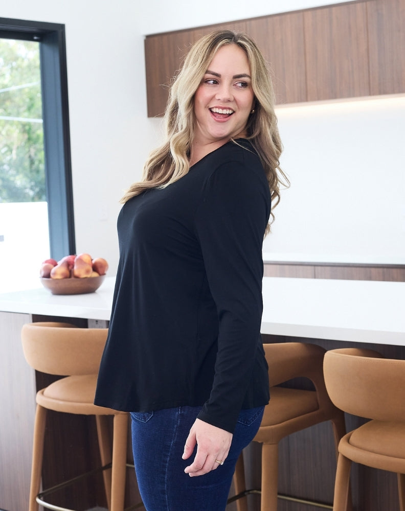 Laney-V-Neck-Tee-Black-Side