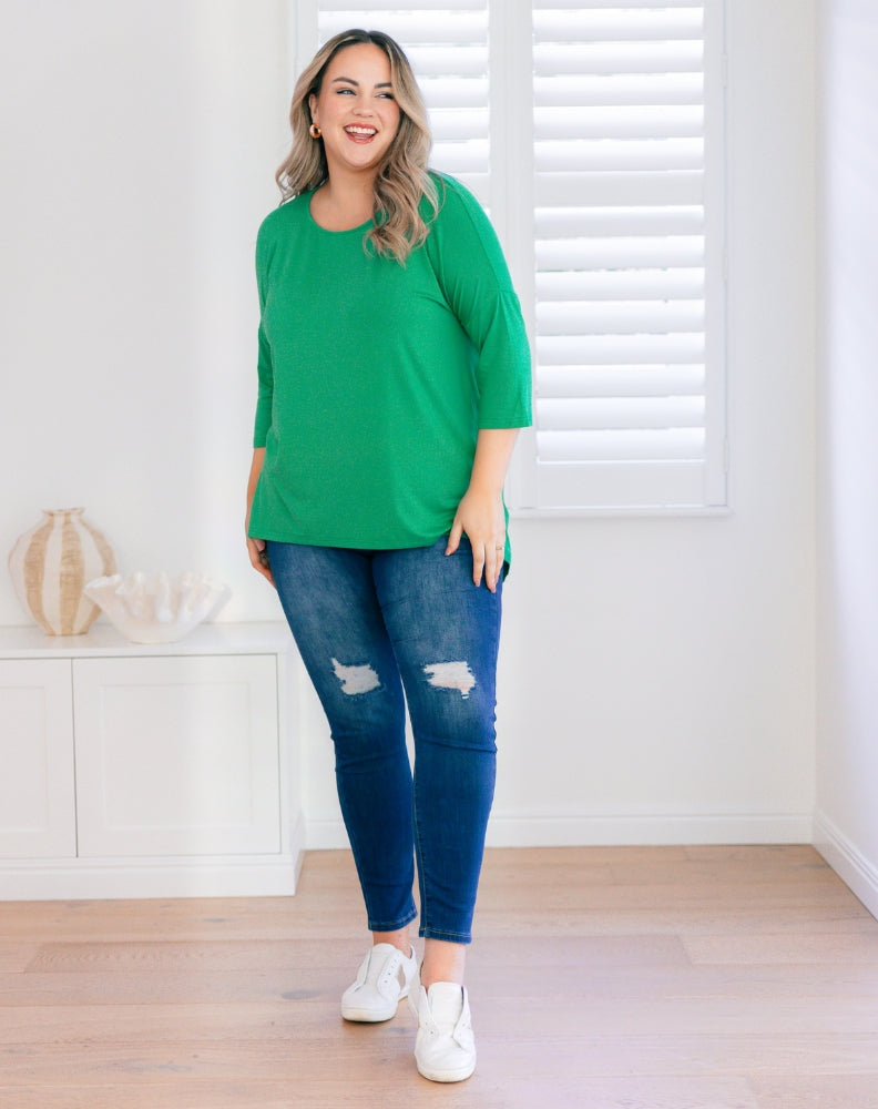 Spring-Tee-Emerald-Front-Length