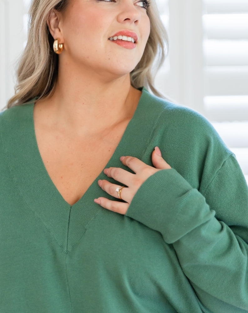 V-Neck-Angel-Knit-Sage-Ribbed