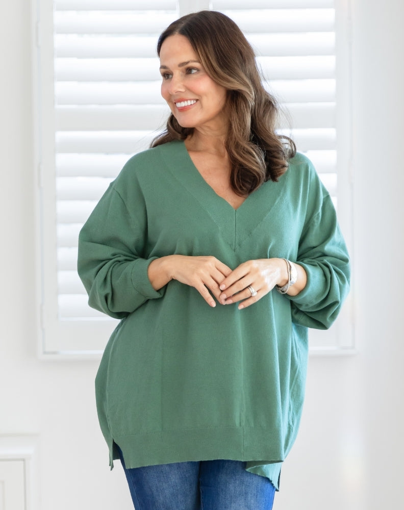 V-Neck-Angel-Knit-Sage-Sleeves