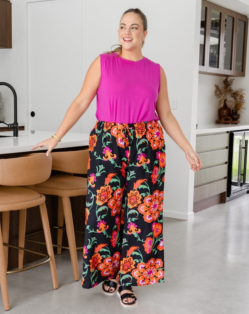 ✨新品タグ付✨LE’RURE Flourish wide pants dress Darcy Pants - Sunset Garden – Freez Clothing