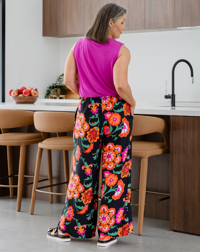 Darcy Pants - Sunset Garden – Freez Clothing