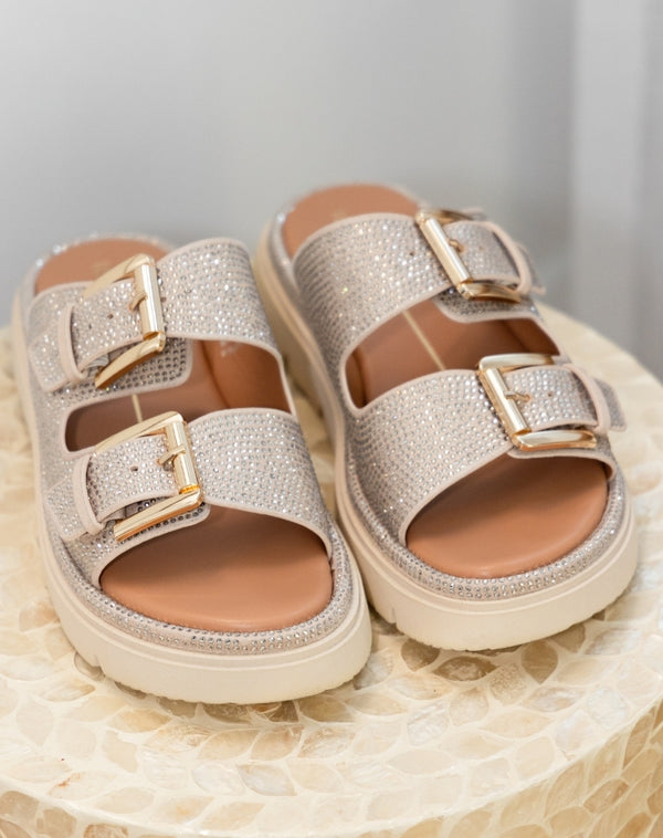 Toledo Sandal - Gold Diamonte