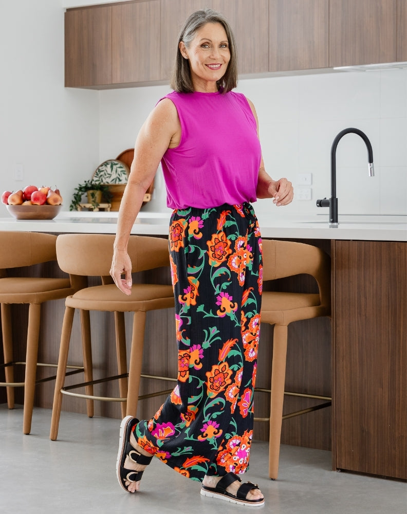 Darcy Pants - Sunset Garden – Freez Clothing