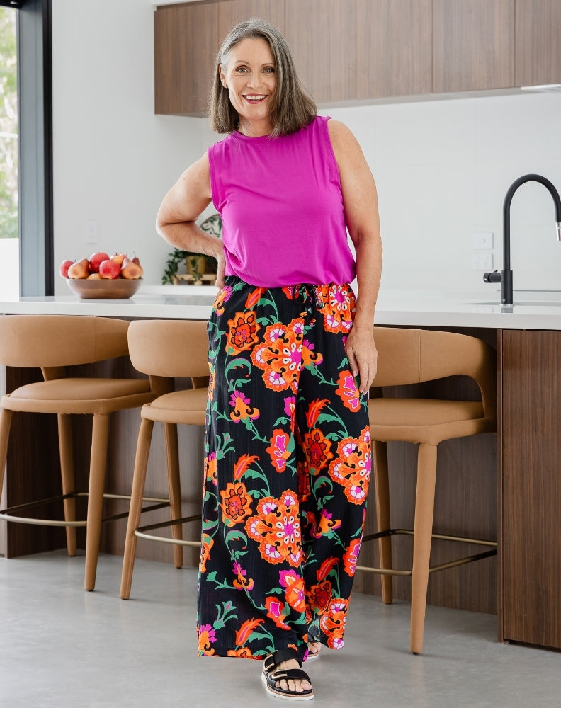 Darcy Pants - Sunset Garden – Freez Clothing