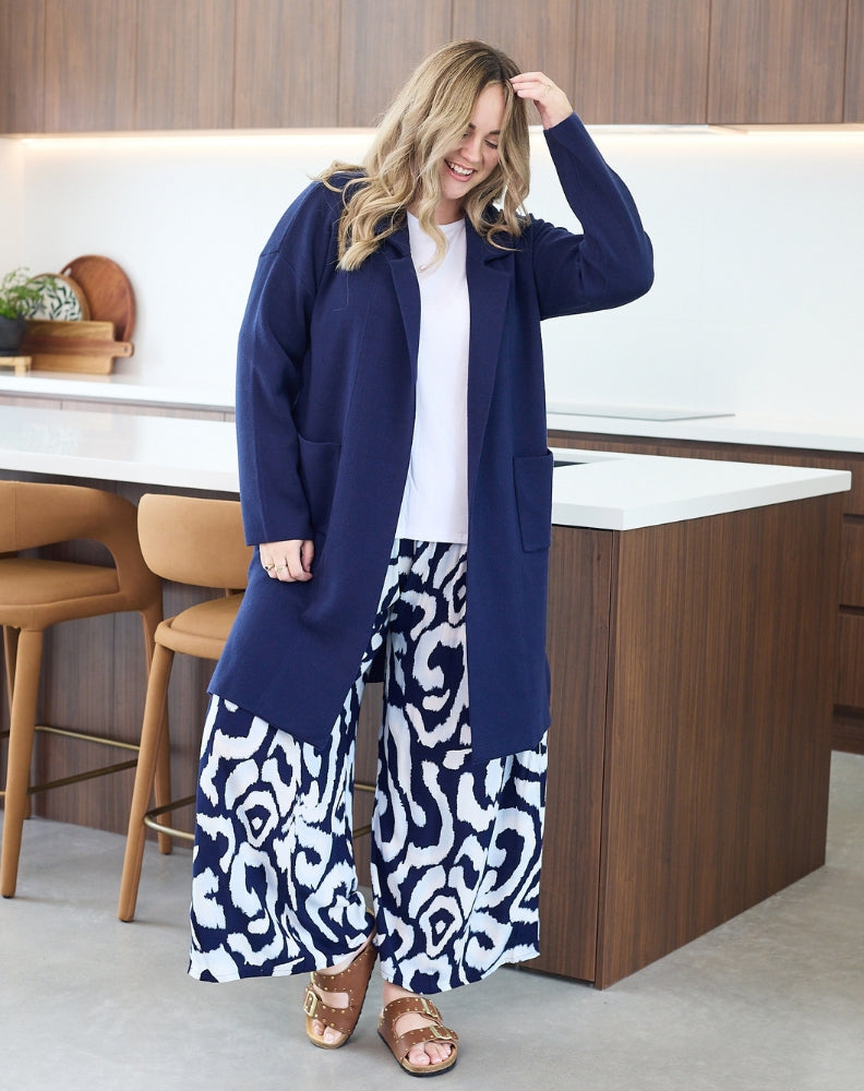 Chloe Knit Coatigan Navy – Freez Clothing