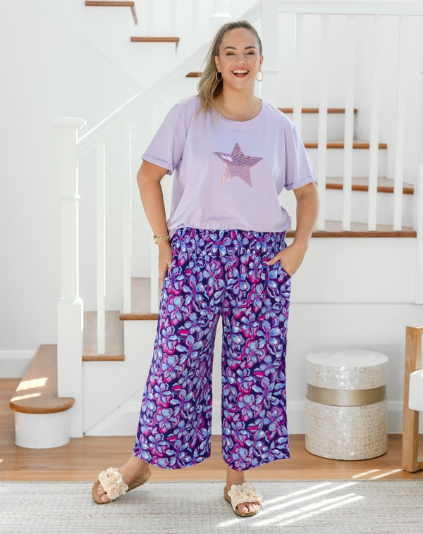 Iluka Pants - Violet Blossom