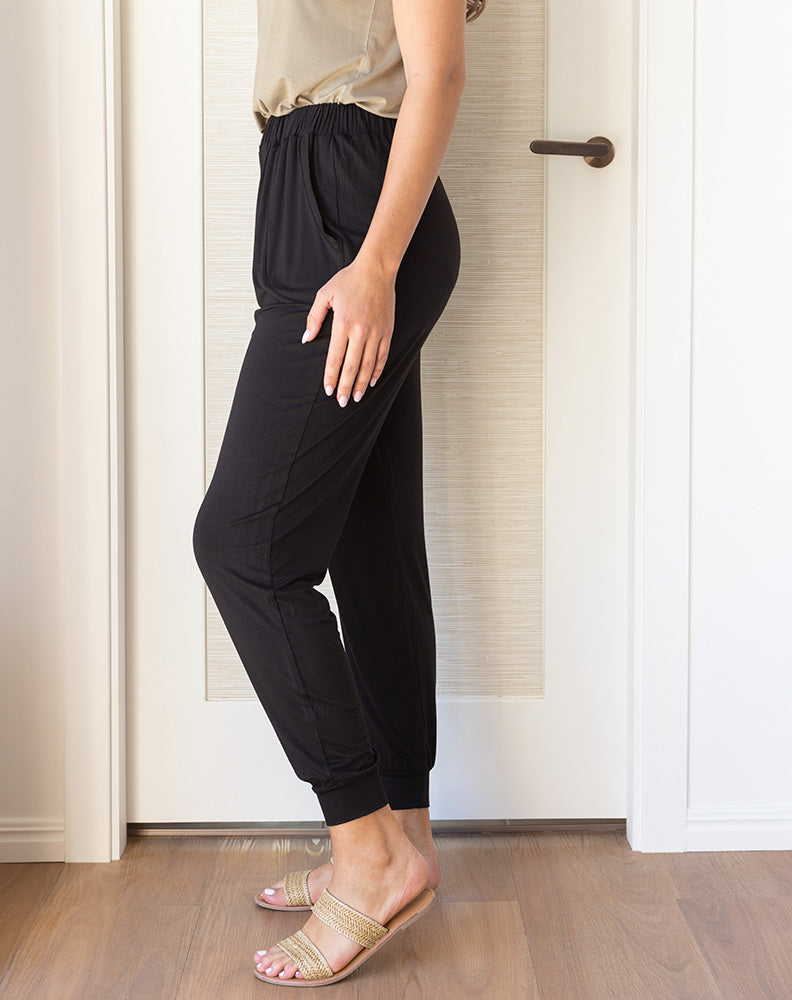 Organic Cotton Women's Drawstring Lounge Pants ( Black ) – Cottonique -  Allergy-free Apparel