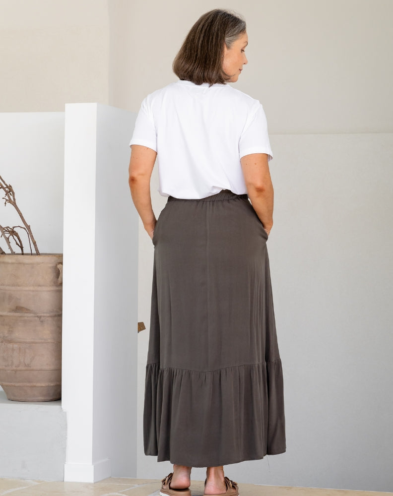 Danielle Maxi Skirt - Khaki – Freez Clothing Danielle Maxi Skirt - Khaki – Freez Clothing