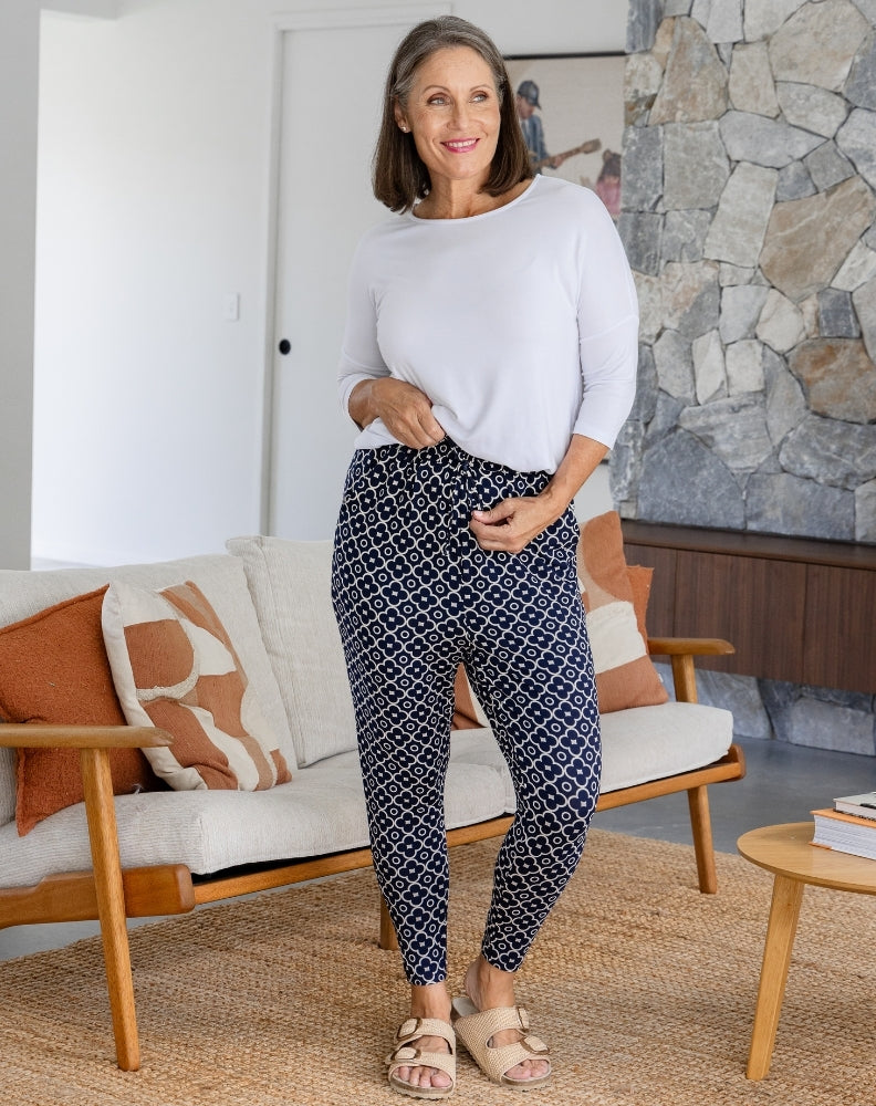 Slouch Pant -Tribal Black- Freez Clothing
