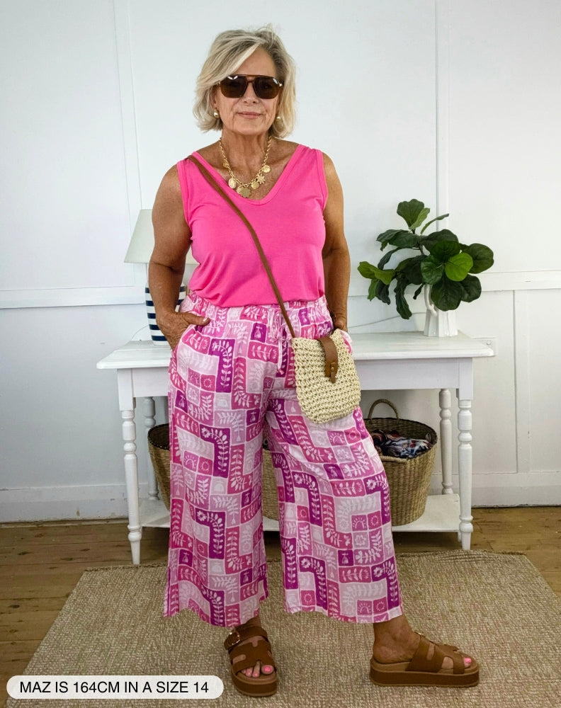 Lily Pant - Pink Postcard – Freez Clothing