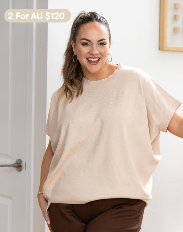 Poncho Knit - Beige
