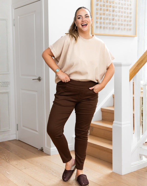Slip On Canvas Pant - Brown