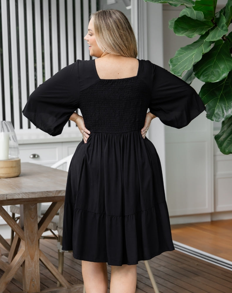 Alana-Dress-Black-Shirred-Back