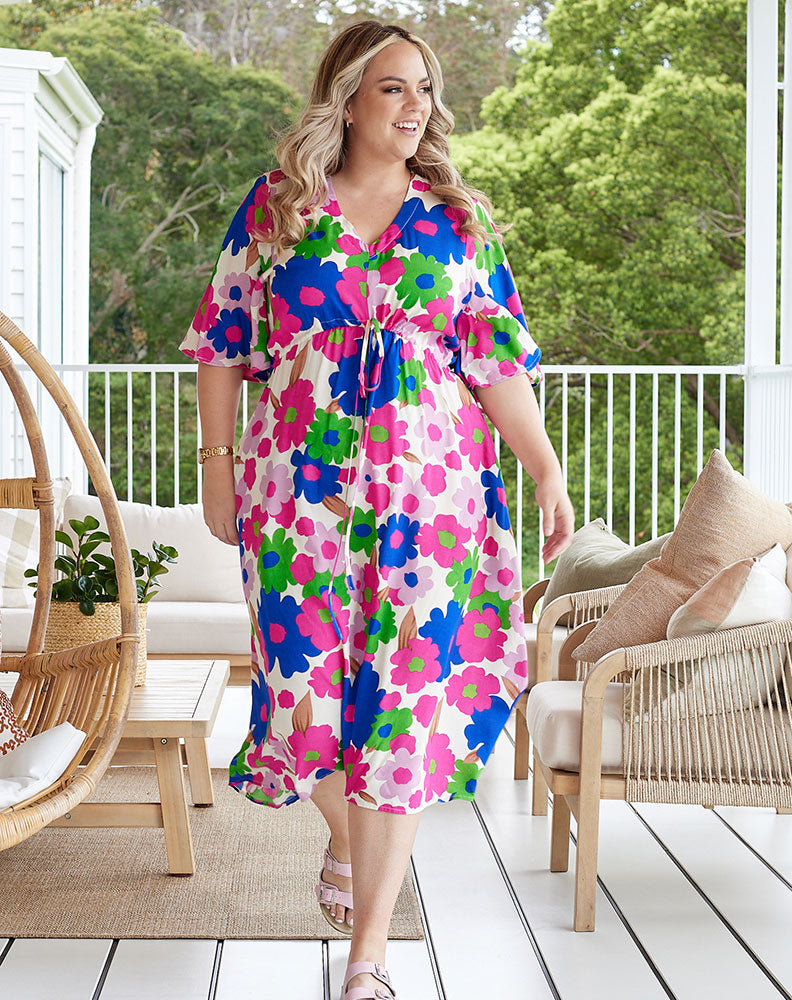 Debby Dress - Multi/Floral – Freez Clothing