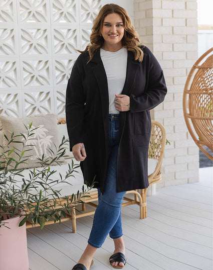 Kayleigh Black Knit Coatigan
