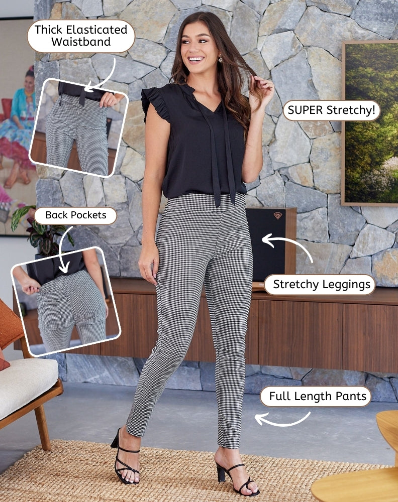 Checked Leggings 2.0 Full Length Black & White – Freez Clothing