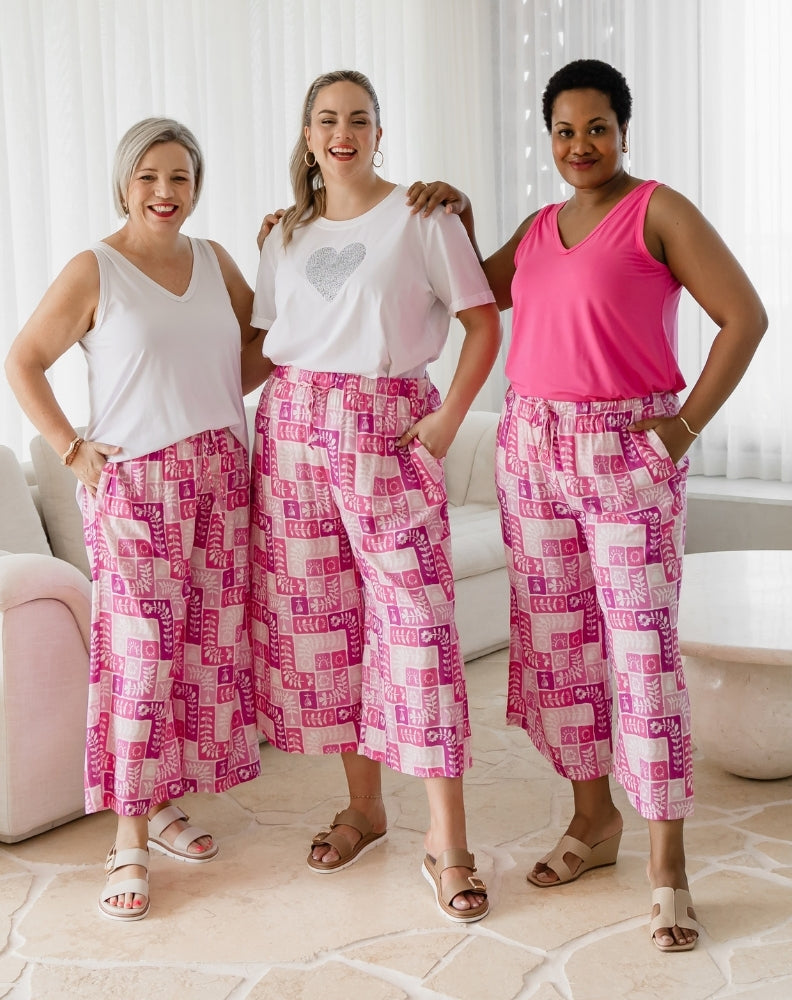Lily Pant - Pink Postcard – Freez Clothing