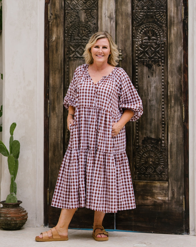 Chocolate-Gingham-Dress