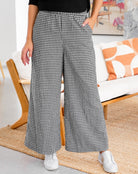 Lexie_Gingham_Pants_Black_Front