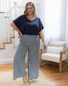 Lexie_Pants_Navy_Gingham_Front