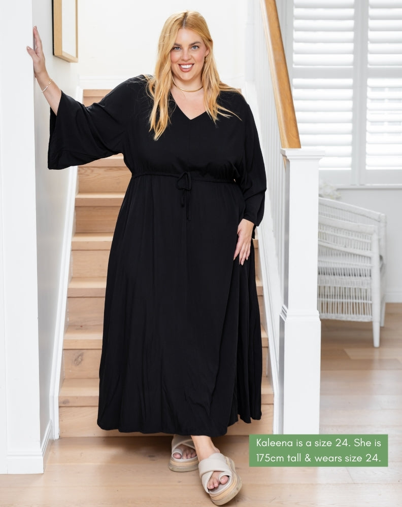 Zoe Dress With Pockets - Black – Freez Clothing