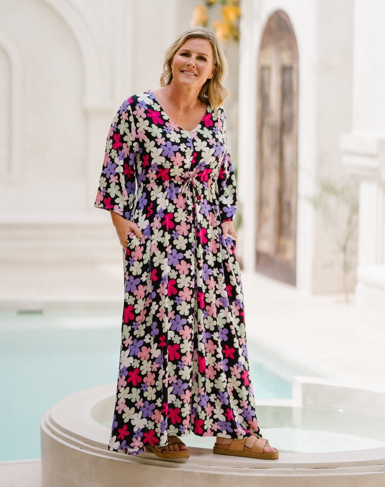 Zoe Dress With Pockets - Daisy Bloom – Freez Clothing