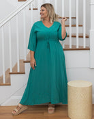 Zoe-Dress-Emerald-Drawstring-Waist